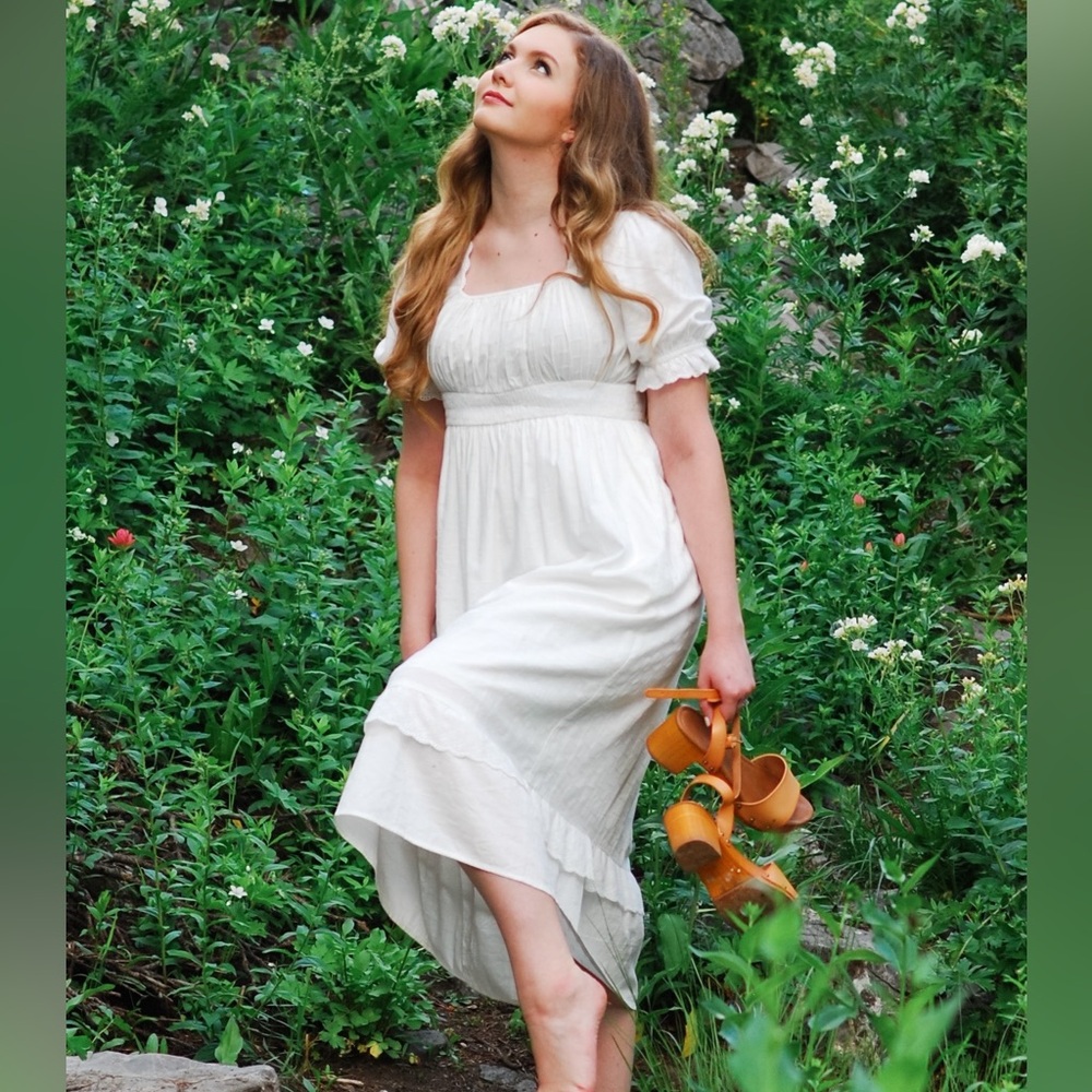 White Peasant Dress.